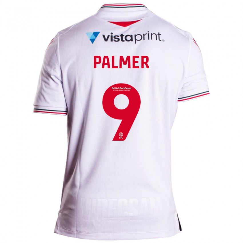 Miesten Ollie Palmer #9 Valkoinen Vieraspaita 2023/24 Lyhythihainen Paita T-Paita