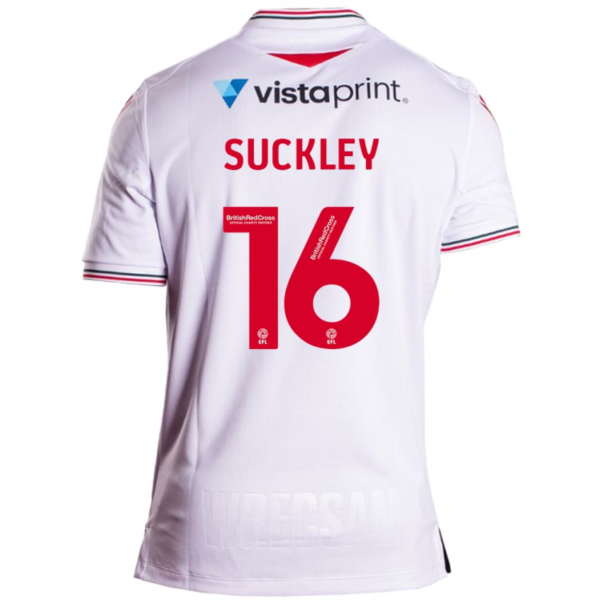 Miesten Ava Suckley #16 Valkoinen Vieraspaita 2023/24 Lyhythihainen Paita T-Paita