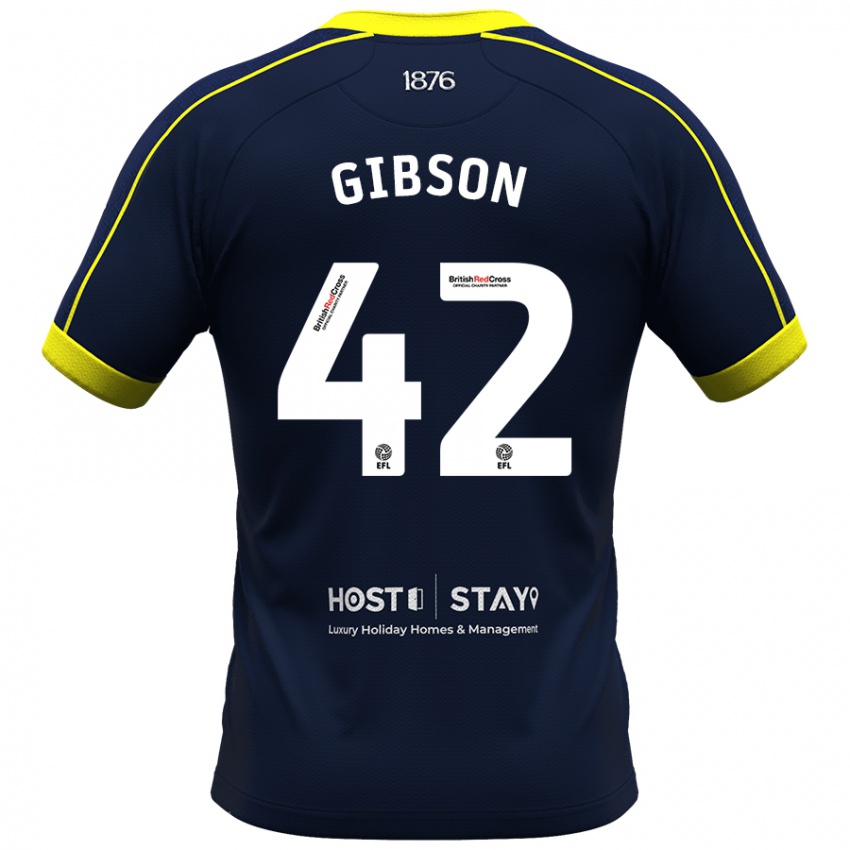 Miesten Joseph Gibson #42 Laivasto Vieraspaita 2023/24 Lyhythihainen Paita T-Paita