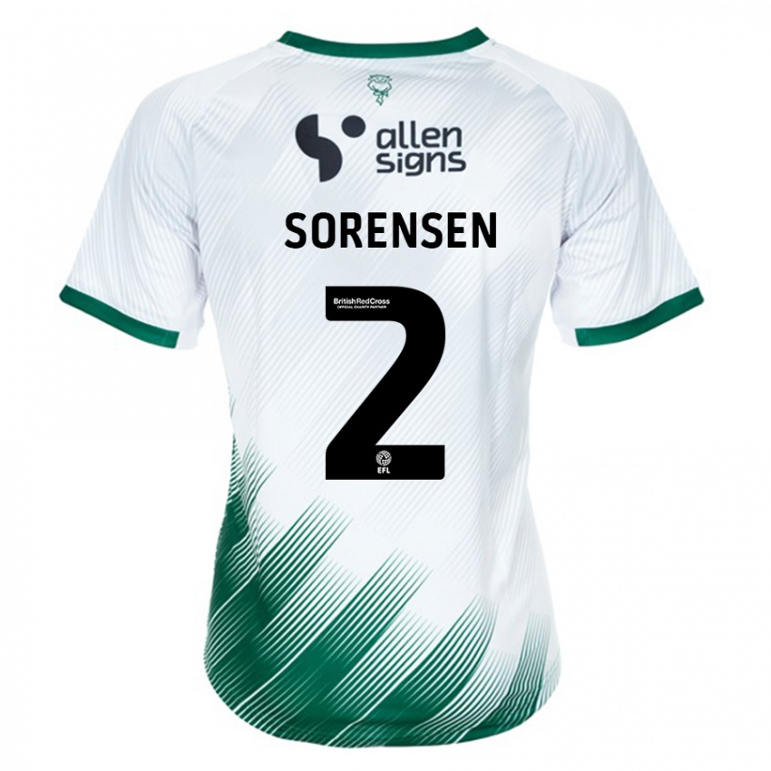 Miesten Lasse Sörensen #2 Valkoinen Vieraspaita 2023/24 Lyhythihainen Paita T-Paita