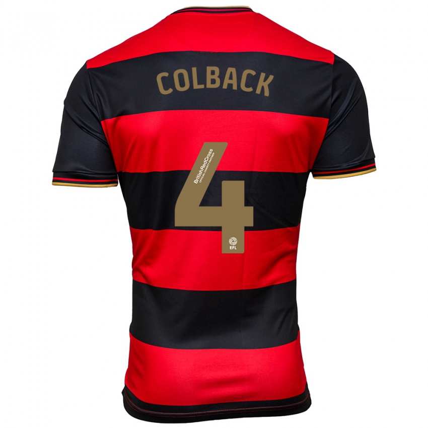 Miesten Jack Colback #4 Musta Punainen Vieraspaita 2023/24 Lyhythihainen Paita T-Paita