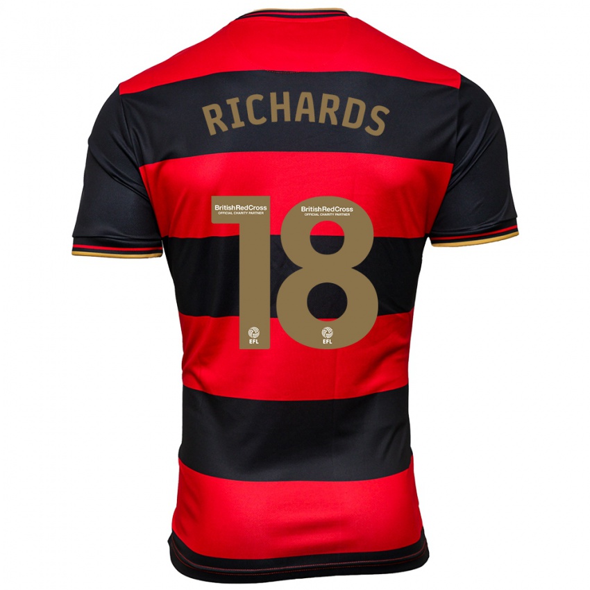 Miesten Taylor Richards #18 Musta Punainen Vieraspaita 2023/24 Lyhythihainen Paita T-Paita