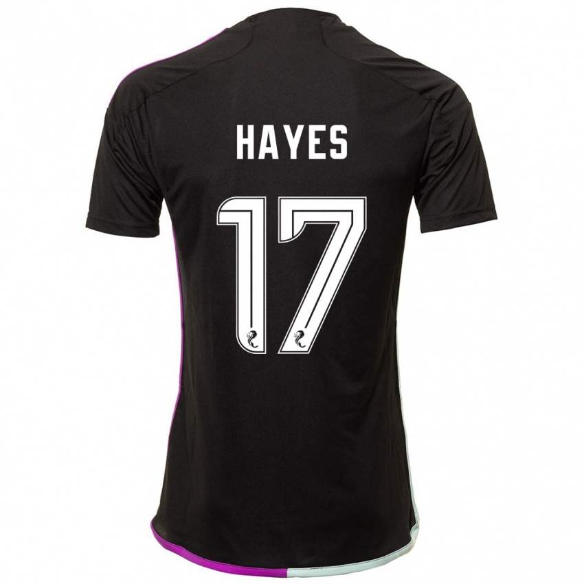 Miesten Jonny Hayes #17 Musta Vieraspaita 2023/24 Lyhythihainen Paita T-Paita