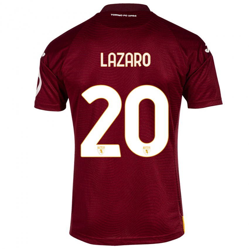 Naisten Valentino Lazaro #20 Tummanpunainen Kotipaita 2023/24 Lyhythihainen Paita T-Paita