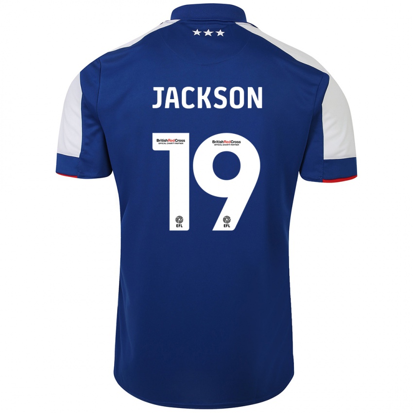 Naisten Kayden Jackson #19 Sininen Kotipaita 2023/24 Lyhythihainen Paita T-Paita