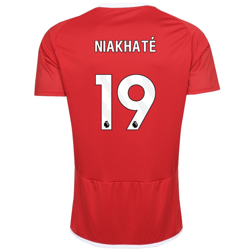 Naisten Moussa Niakhaté #19 Punainen Kotipaita 2023/24 Lyhythihainen Paita T-Paita