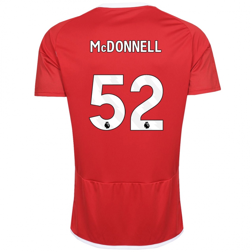 Naisten Jamie Mcdonnell #52 Punainen Kotipaita 2023/24 Lyhythihainen Paita T-Paita