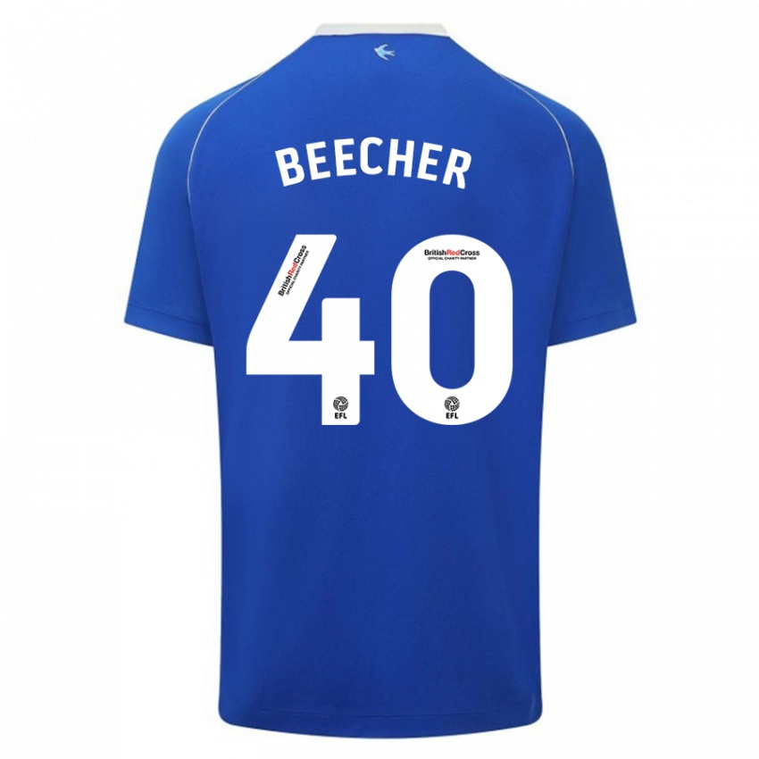 Naisten Josh Beecher #40 Sininen Kotipaita 2023/24 Lyhythihainen Paita T-Paita