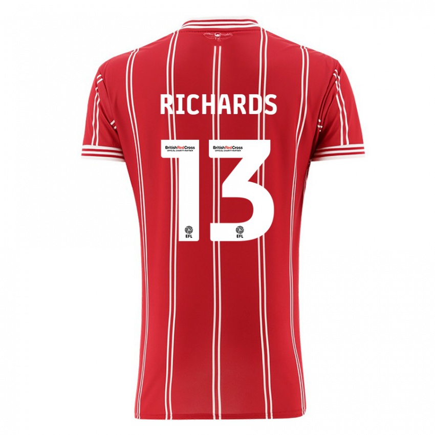 Naisten Harvey Wiles-Richards #13 Punainen Kotipaita 2023/24 Lyhythihainen Paita T-Paita