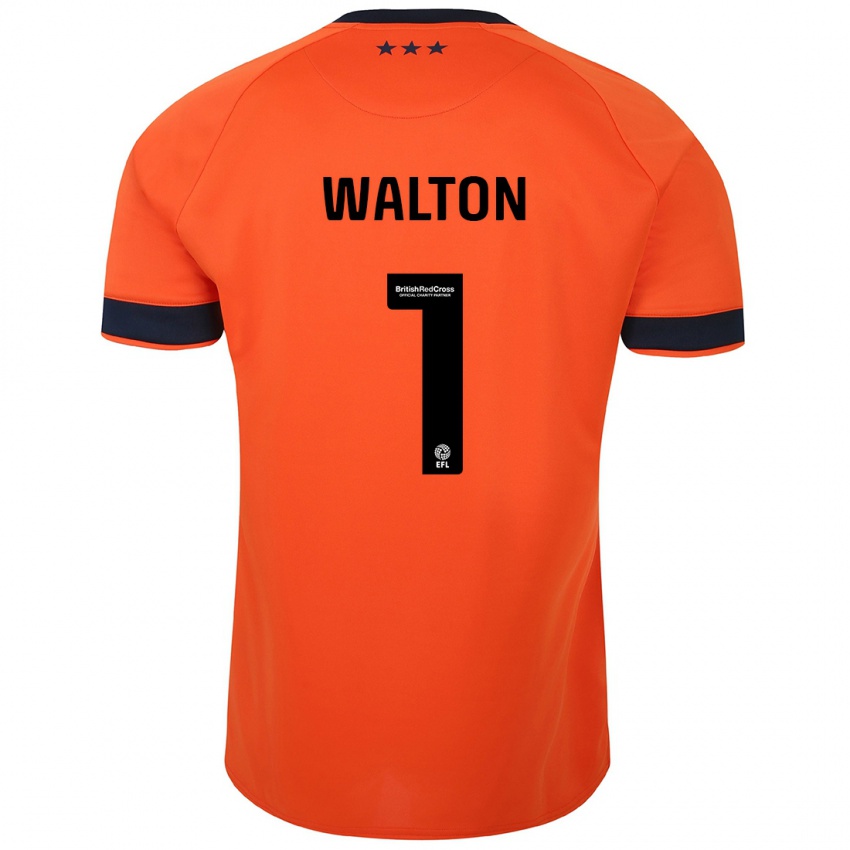 Naisten Christian Walton #1 Oranssi Vieraspaita 2023/24 Lyhythihainen Paita T-Paita