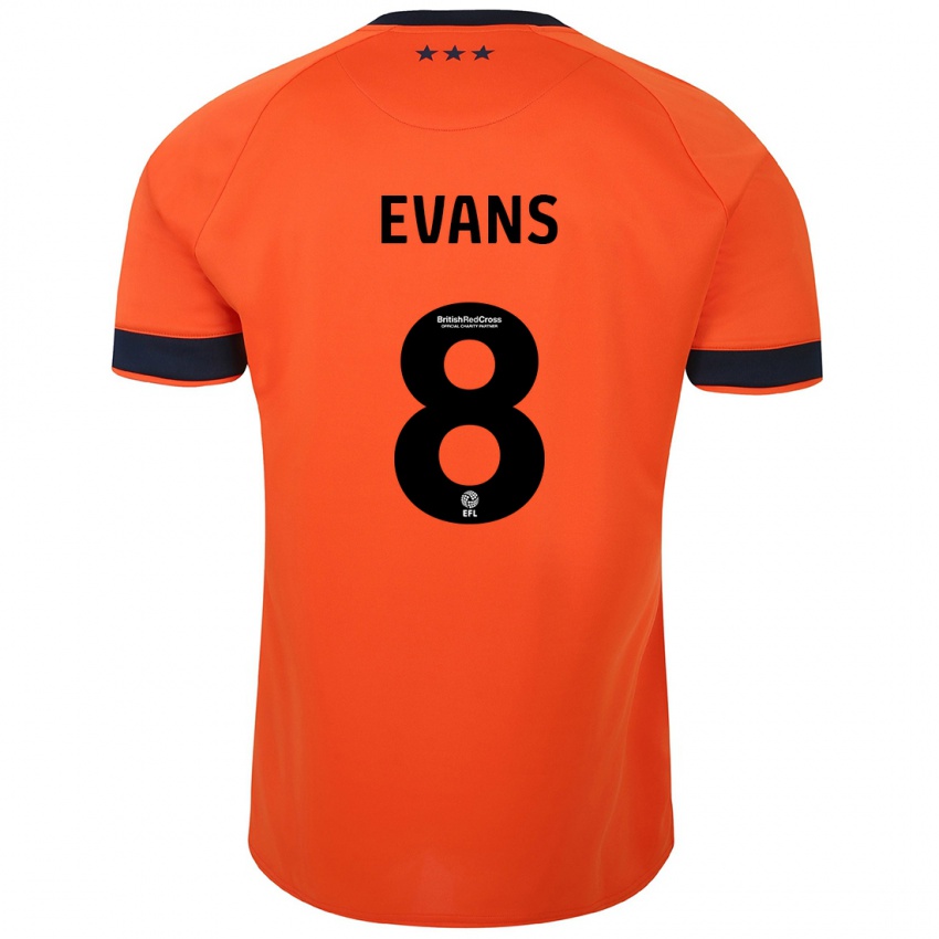 Naisten Lee Evans #8 Oranssi Vieraspaita 2023/24 Lyhythihainen Paita T-Paita