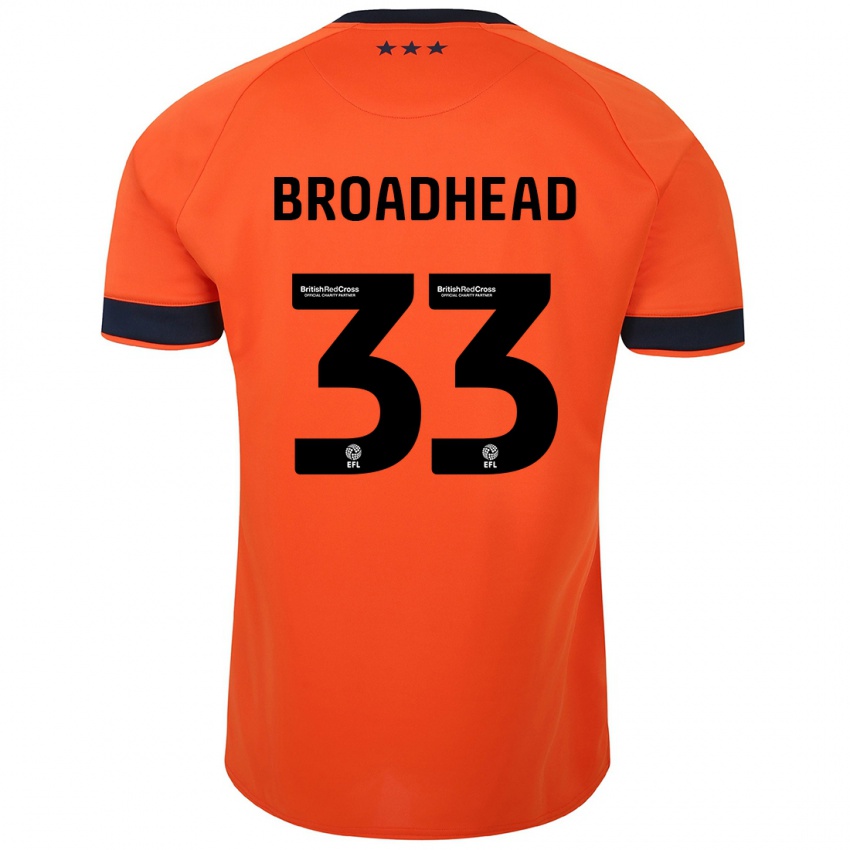 Naisten Nathan Broadhead #33 Oranssi Vieraspaita 2023/24 Lyhythihainen Paita T-Paita