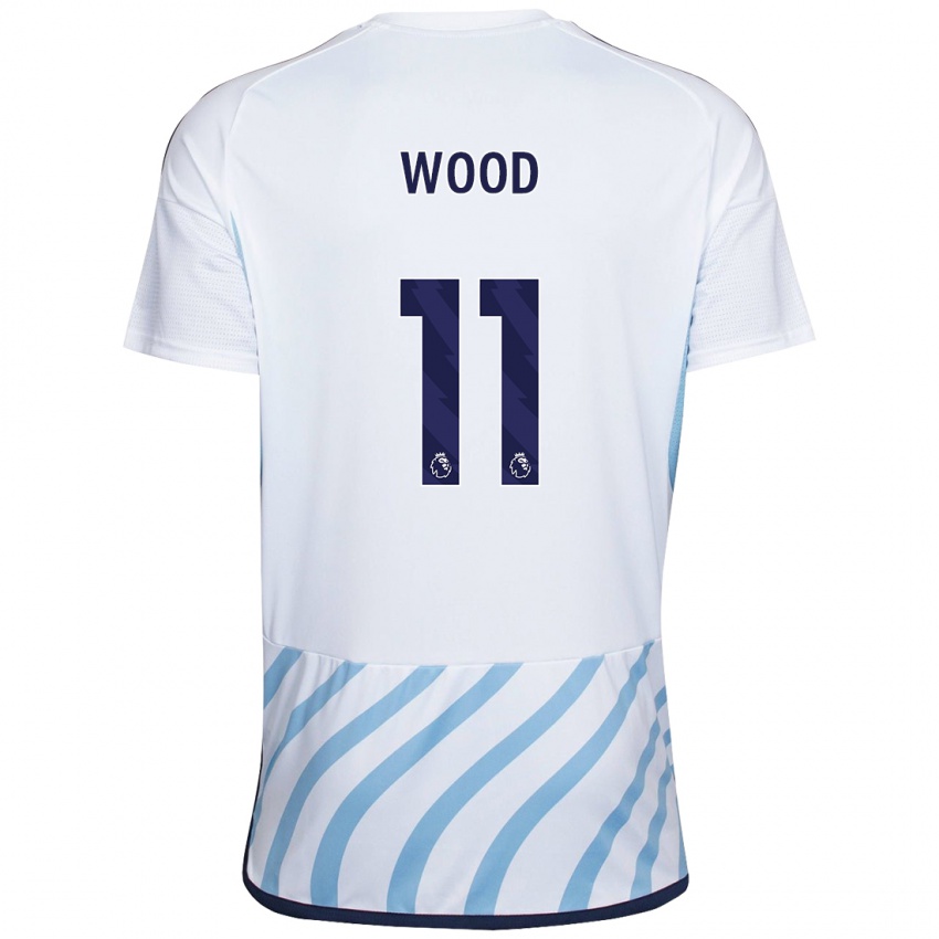 Naisten Chris Wood #11 Valkoinen Sininen Vieraspaita 2023/24 Lyhythihainen Paita T-Paita