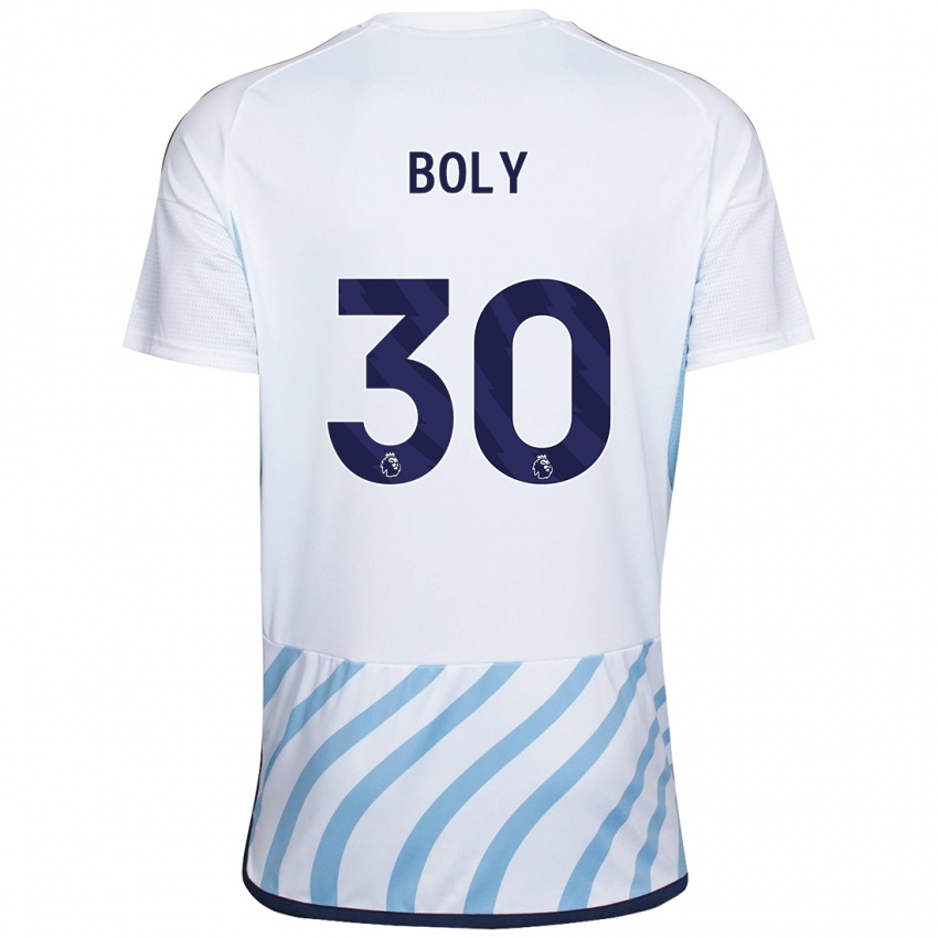 Naisten Willy Boly #30 Valkoinen Sininen Vieraspaita 2023/24 Lyhythihainen Paita T-Paita