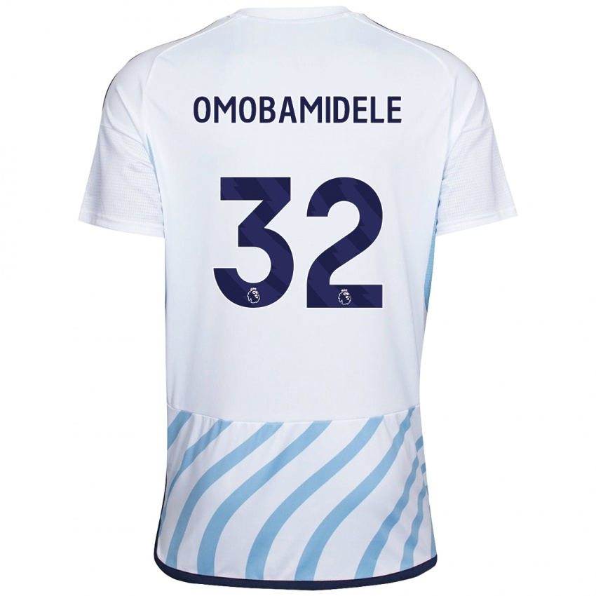 Naisten Andrew Omobamidele #32 Valkoinen Sininen Vieraspaita 2023/24 Lyhythihainen Paita T-Paita