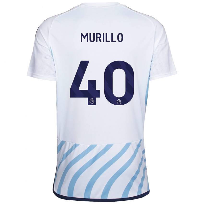 Naisten Murillo #40 Valkoinen Sininen Vieraspaita 2023/24 Lyhythihainen Paita T-Paita