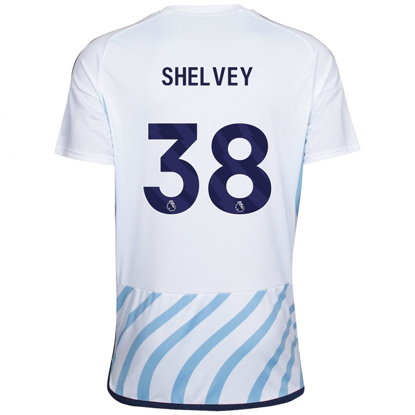 Naisten George Shelvey #38 Valkoinen Sininen Vieraspaita 2023/24 Lyhythihainen Paita T-Paita