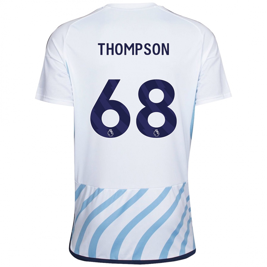 Naisten Jack Thompson #68 Valkoinen Sininen Vieraspaita 2023/24 Lyhythihainen Paita T-Paita