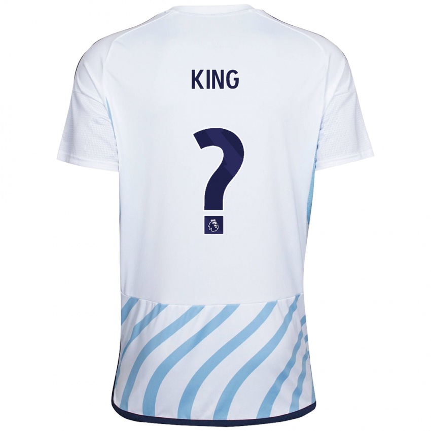 Naisten Leo King #0 Valkoinen Sininen Vieraspaita 2023/24 Lyhythihainen Paita T-Paita