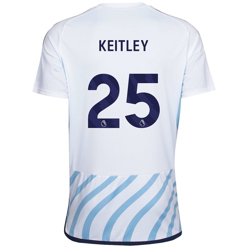 Naisten Alice Keitley #25 Valkoinen Sininen Vieraspaita 2023/24 Lyhythihainen Paita T-Paita