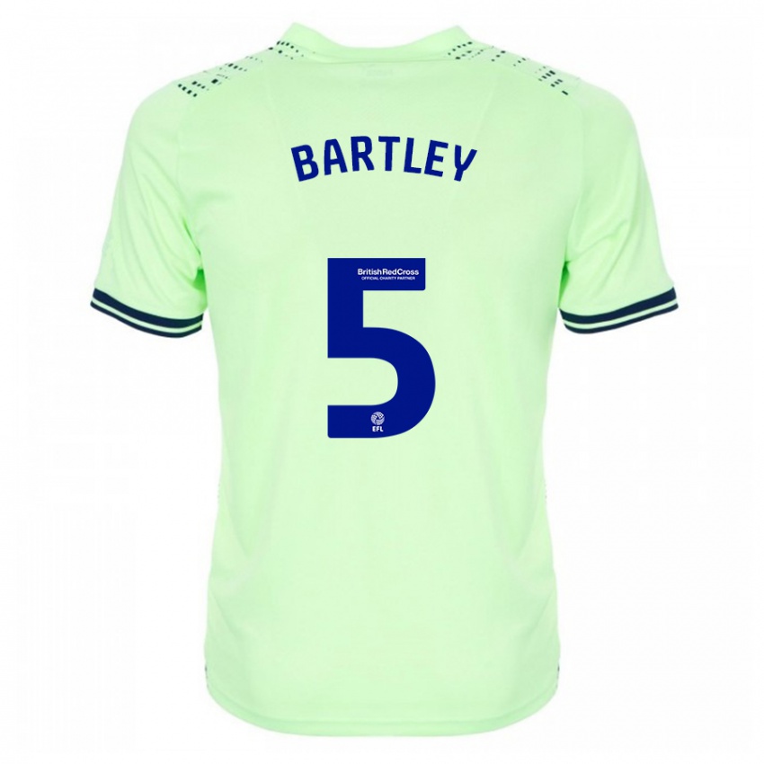 Naisten Kyle Bartley #5 Laivasto Vieraspaita 2023/24 Lyhythihainen Paita T-Paita