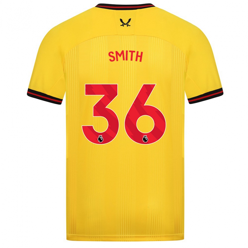 Naisten Joshua Smith #36 Keltainen Vieraspaita 2023/24 Lyhythihainen Paita T-Paita