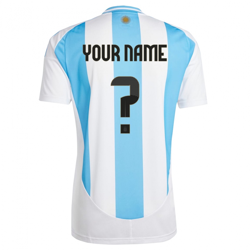 Lapset Argentiina Nimesi #0 Valkoinen Sininen Kotipaita 24-26 Lyhythihainen Paita T-Paita