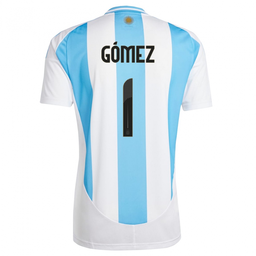Lapset Argentiina Francisco Gomez #1 Valkoinen Sininen Kotipaita 24-26 Lyhythihainen Paita T-Paita