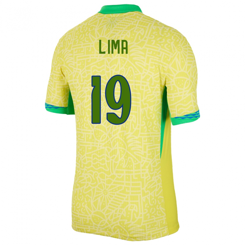 Lapset Brasilia Felipe Lima #19 Keltainen Kotipaita 24-26 Lyhythihainen Paita T-Paita