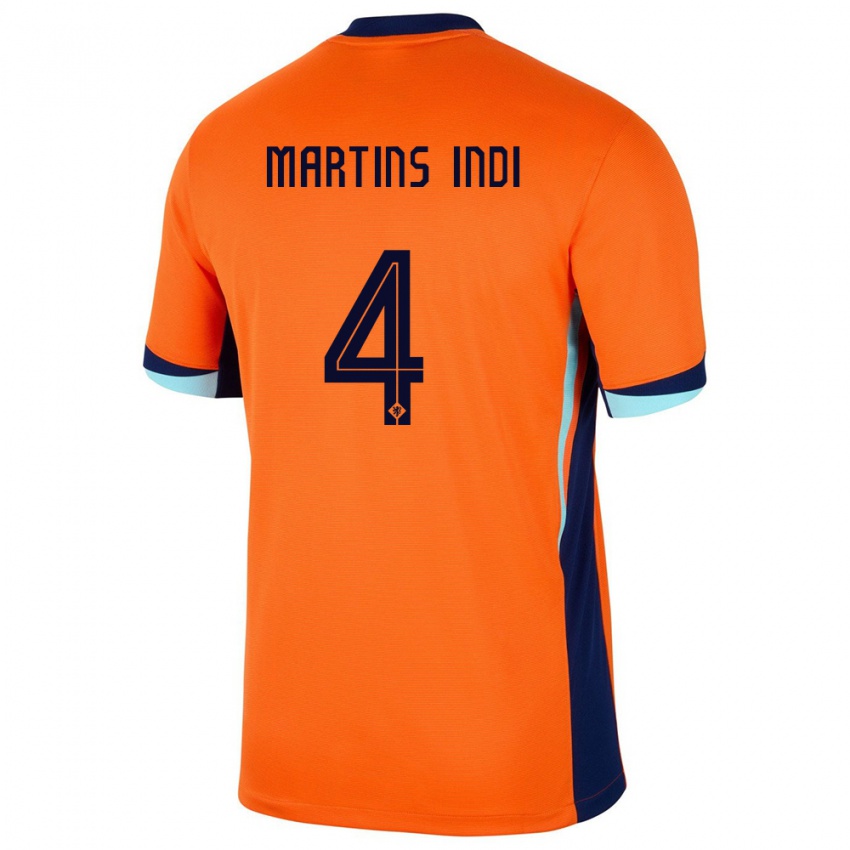 Lapset Alankomaat Bruno Martins Indi #4 Oranssi Kotipaita 24-26 Lyhythihainen Paita T-Paita