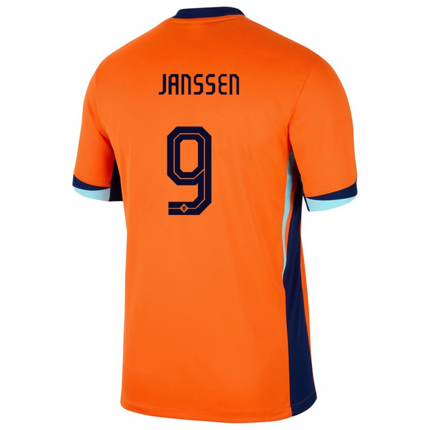 Lapset Alankomaat Vincent Janssen #9 Oranssi Kotipaita 24-26 Lyhythihainen Paita T-Paita