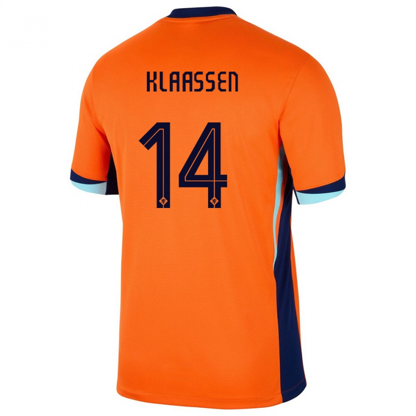 Lapset Alankomaat Davy Klaassen #14 Oranssi Kotipaita 24-26 Lyhythihainen Paita T-Paita