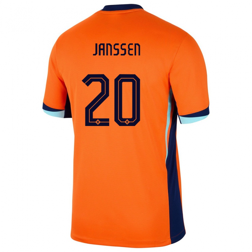 Lapset Alankomaat Dominique Janssen #20 Oranssi Kotipaita 24-26 Lyhythihainen Paita T-Paita