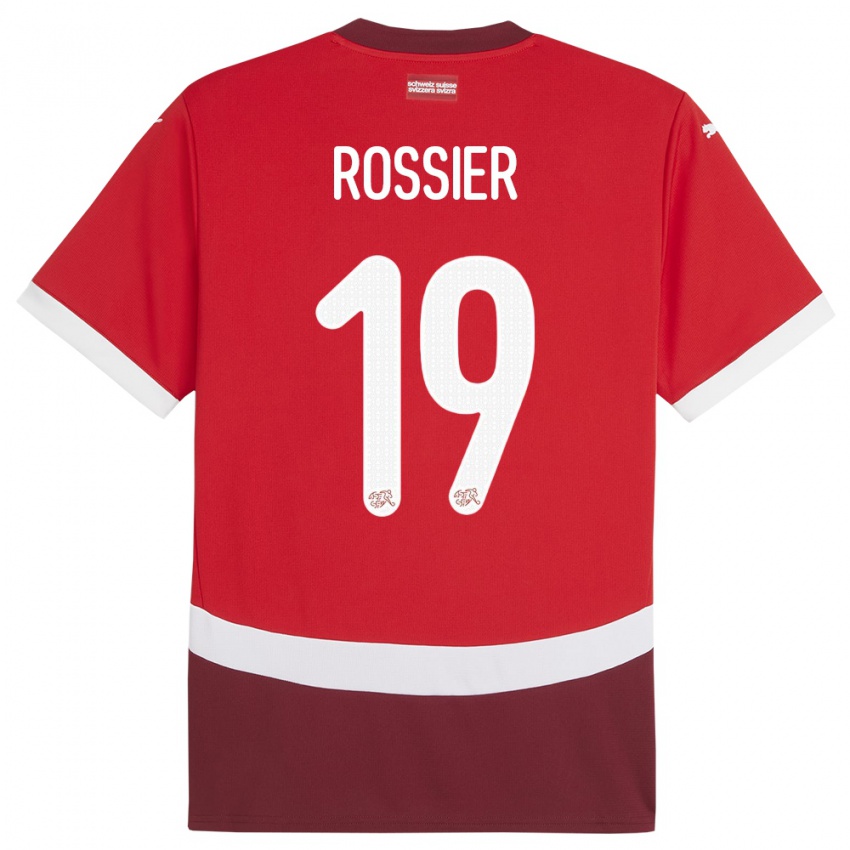 Lapset Sveitsi Evan Rossier #19 Punainen Kotipaita 24-26 Lyhythihainen Paita T-Paita