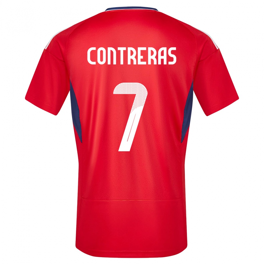 Lapset Costa Rica Anthony Contreras #7 Punainen Kotipaita 24-26 Lyhythihainen Paita T-Paita