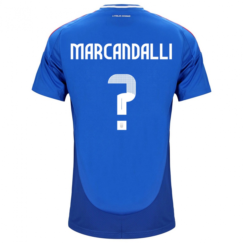 Lapset Italia Alessandro Marcandalli #0 Sininen Kotipaita 24-26 Lyhythihainen Paita T-Paita