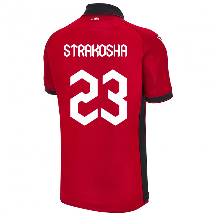 Lapset Albania Thomas Strakosha #23 Punainen Kotipaita 24-26 Lyhythihainen Paita T-Paita