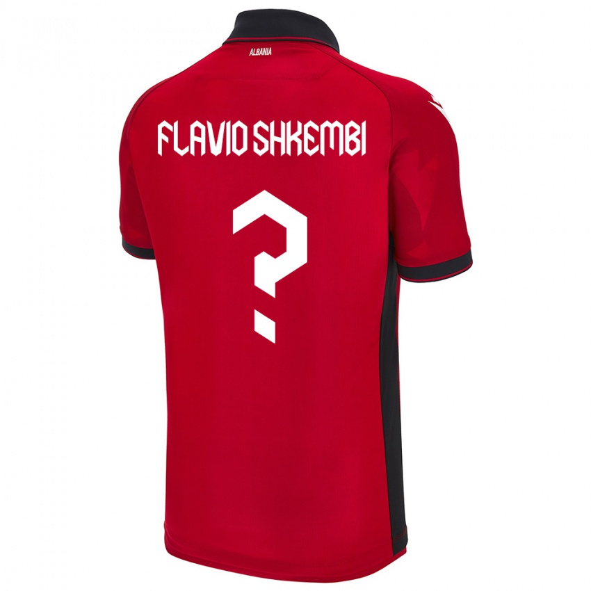 Lapset Albania Flavio Shkembi #0 Punainen Kotipaita 24-26 Lyhythihainen Paita T-Paita