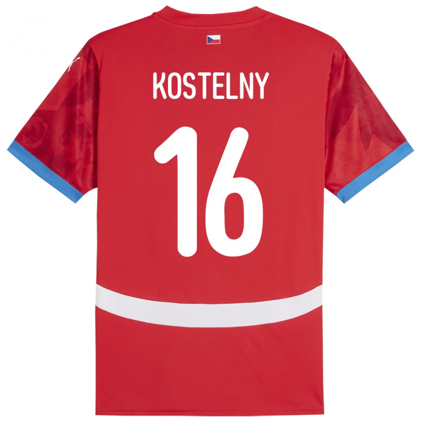 Lapset Tšekki Krystof Kostelny #16 Punainen Kotipaita 24-26 Lyhythihainen Paita T-Paita