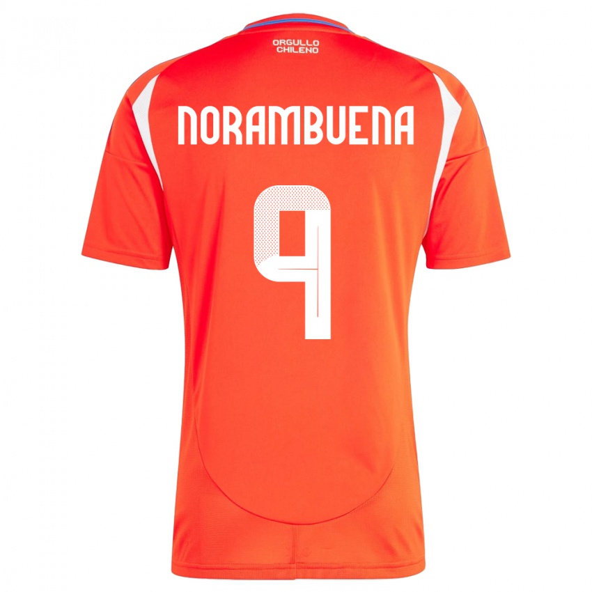 Lapset Chile Gabriel Norambuena #9 Punainen Kotipaita 24-26 Lyhythihainen Paita T-Paita