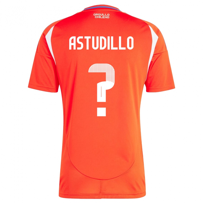 Lapset Chile Jerall Astudillo #0 Punainen Kotipaita 24-26 Lyhythihainen Paita T-Paita