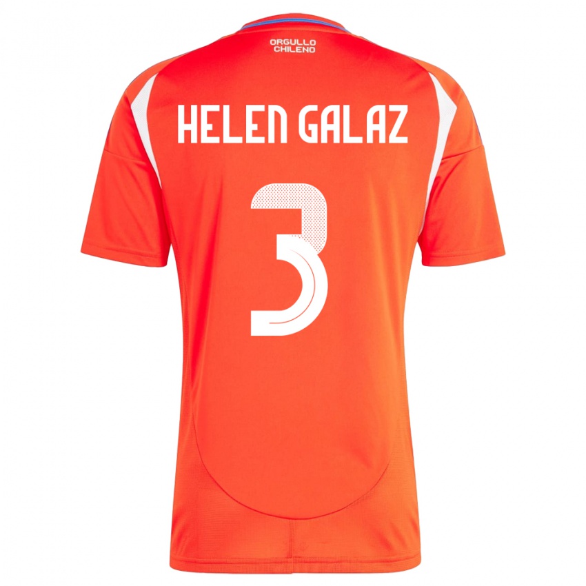 Lapset Chile Su Helen Galaz #3 Punainen Kotipaita 24-26 Lyhythihainen Paita T-Paita