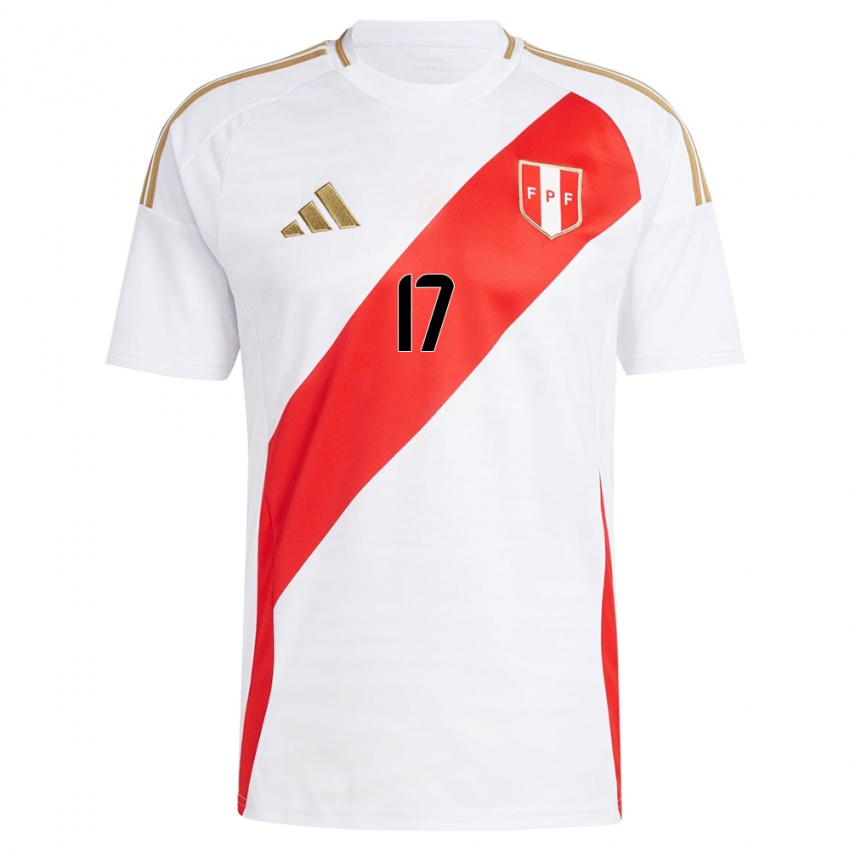 Lapset Peru Fabiola Herrera #17 Valkoinen Kotipaita 24-26 Lyhythihainen Paita T-Paita