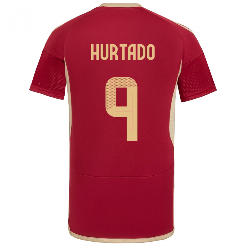 Lapset Venezuela Jan Hurtado #9 Burgundia Kotipaita 24-26 Lyhythihainen Paita T-Paita