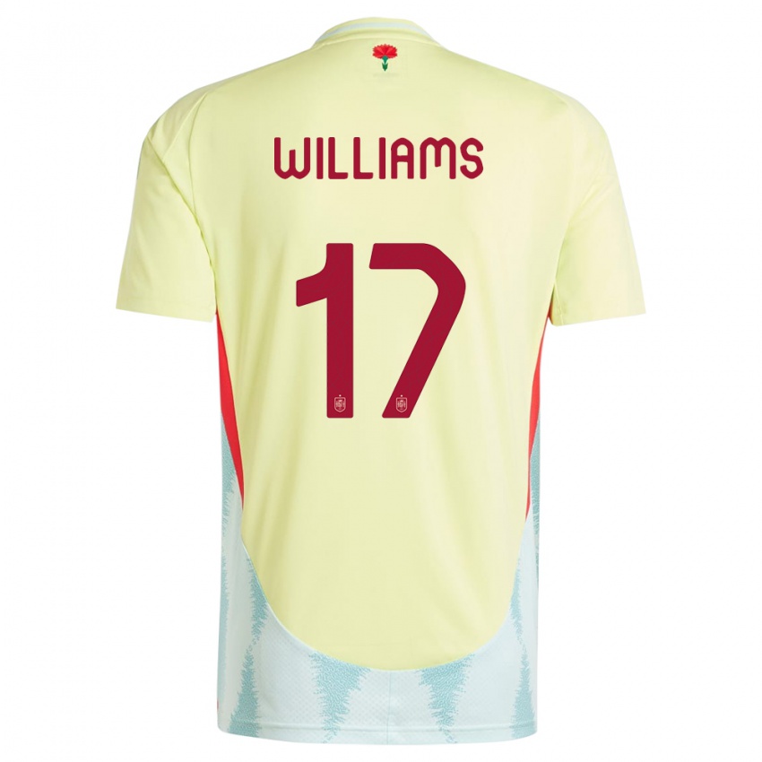 Lapset Espanja Nico Williams #17 Keltainen Vieraspaita 24-26 Lyhythihainen Paita T-Paita