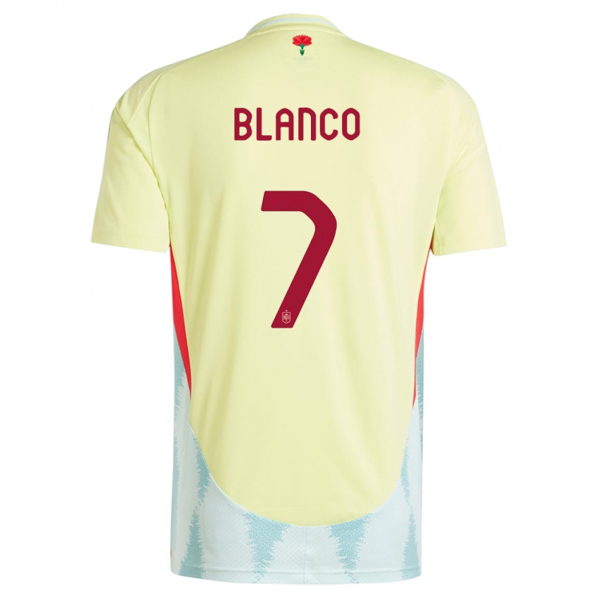 Lapset Espanja Fabio Blanco #7 Keltainen Vieraspaita 24-26 Lyhythihainen Paita T-Paita