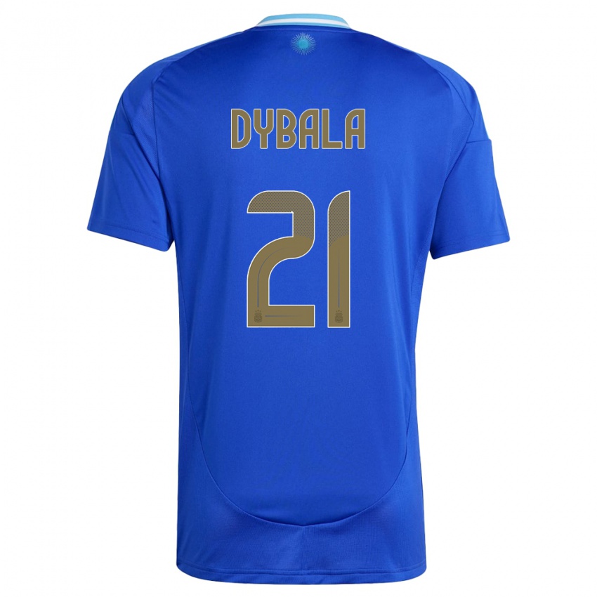 Lapset Argentiina Paulo Dybala #21 Sininen Vieraspaita 24-26 Lyhythihainen Paita T-Paita