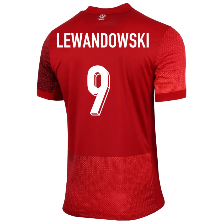 Lapset Puola Robert Lewandowski #9 Punainen Vieraspaita 24-26 Lyhythihainen Paita T-Paita