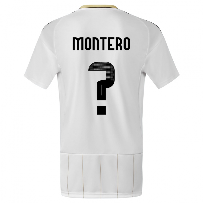 Lapset Costa Rica Claudio Montero #0 Valkoinen Vieraspaita 24-26 Lyhythihainen Paita T-Paita