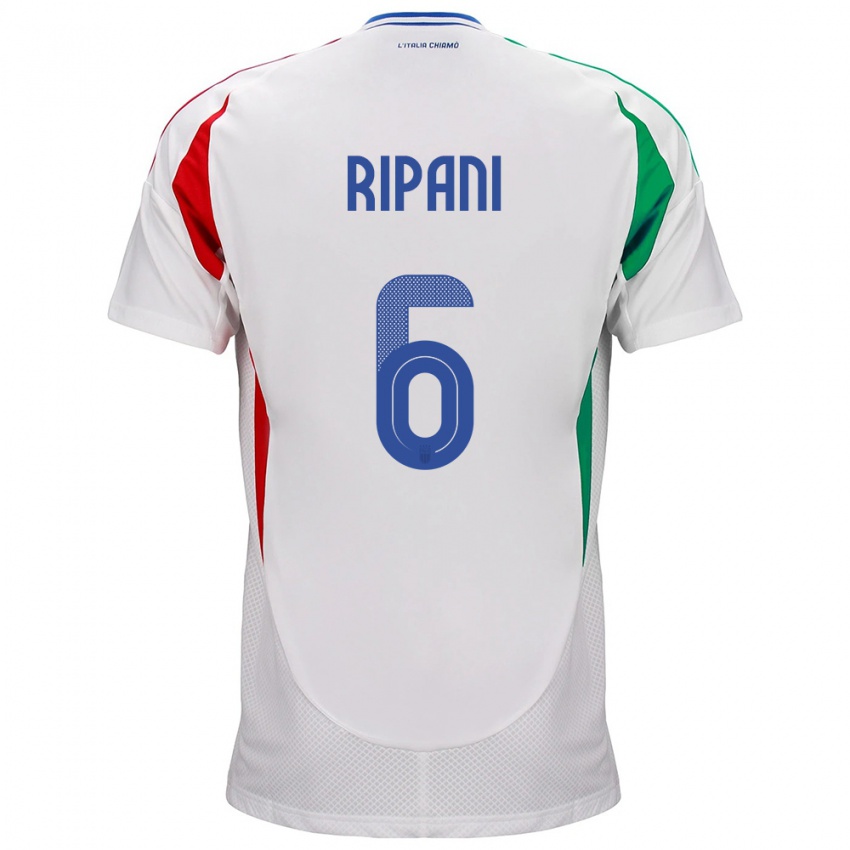 Lapset Italia Diego Ripani #6 Valkoinen Vieraspaita 24-26 Lyhythihainen Paita T-Paita